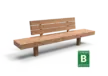 Buitenbank Plane enkelzits met rugleuning Comfort A en cortenstalen onderstel productrender