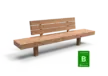 Buitenbank Plane enkelzits met rugleuning Comfort A en cortenstalen onderstel productrender