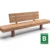 Buitenbank Plane enkelzits met rugleuning Comfort A en cortenstalen onderstel productrender