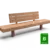 Buitenbank Plane enkelzits met rugleuning Comfort A en cortenstalen onderstel productrender
