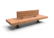 Bench Plane double seat with backrest A on ground level