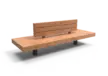 Bench Plane double seat with backrest A below ground level