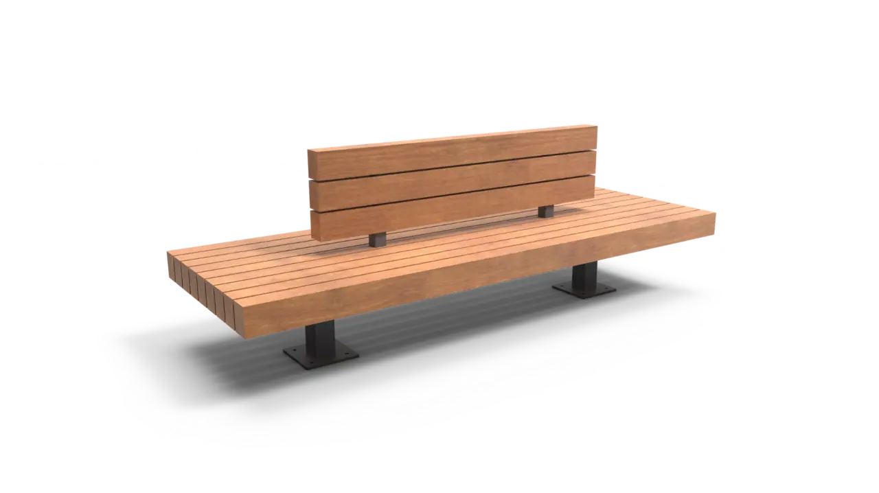Bench Plane double seat with backrest A on ground level