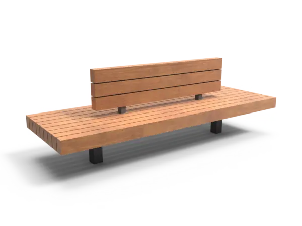 Bench Plane double seat with backrest A below ground level