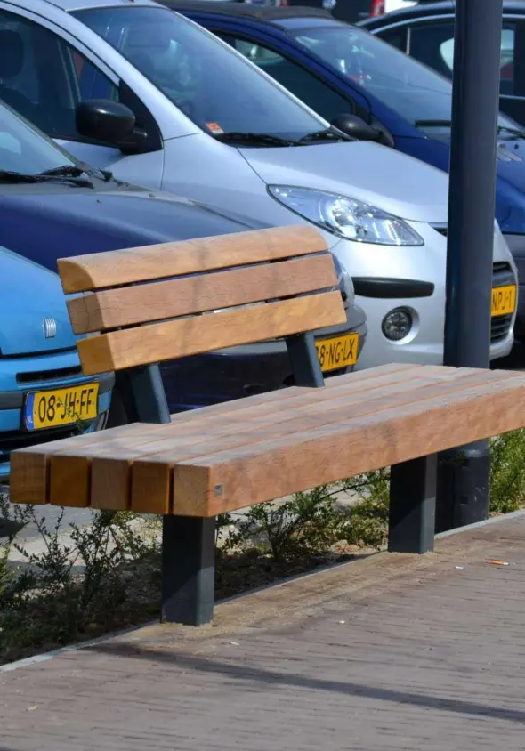 Plane Einzelsitz mit Rückenlehne B Parkbänke Grijsen Stadtmobiliar