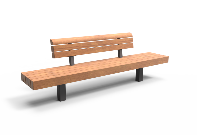 Rendering Plane Einzelsitz mit Rückenlehne B Parkbänke Grijsen Stadtmobiliar