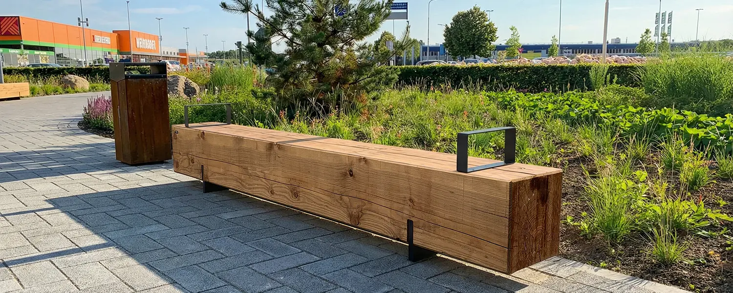 Pure enkelzits met armleuning voor de openbare ruimte