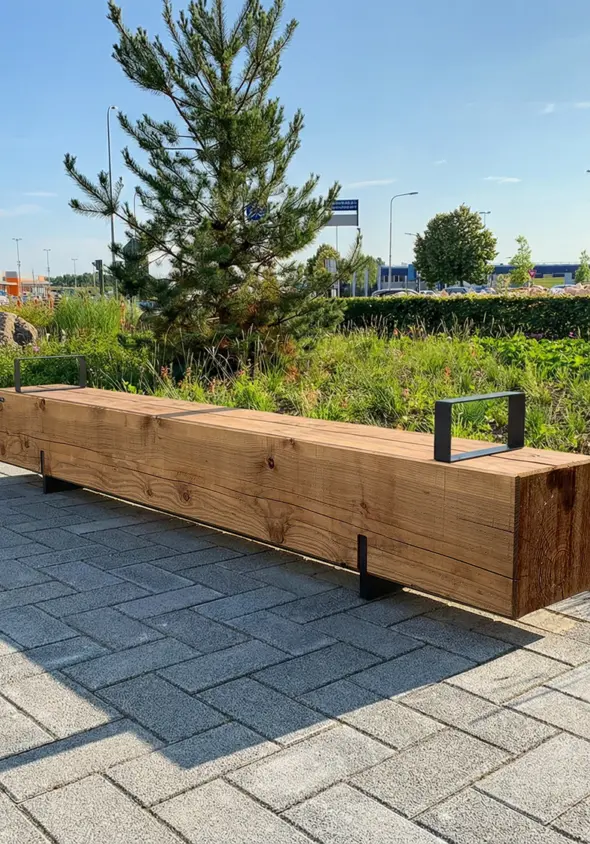 Pure enkelzits met armleuning voor de openbare ruimte