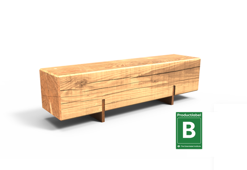 Parkbank Pure Cortenstahl Einzelsitz 1500 Produktrender Grijsen Stadtmobiliar