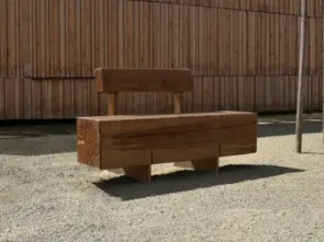 Buitenbank Pure Eco enkelzits met rugleuning 1500