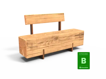 Buitenbank Pure Eco enkelzits met rugleuning 1500 productrender