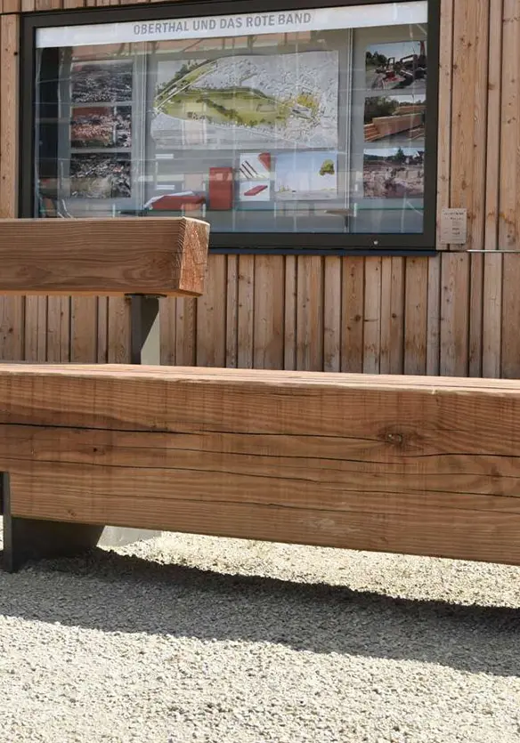 Pure Parkbank Douglasie mit Rückenlehne header Grijsen Stadtmobiliar