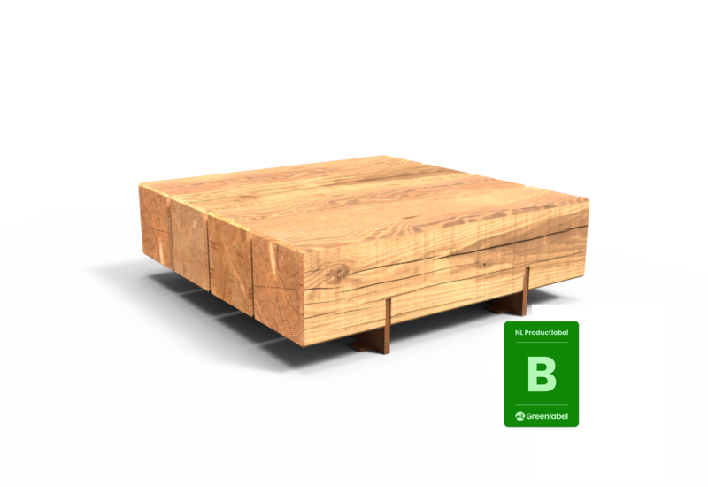 Productrender Pure Eco poef 1500 Buitenbanken Grijsen NL Greenlabel