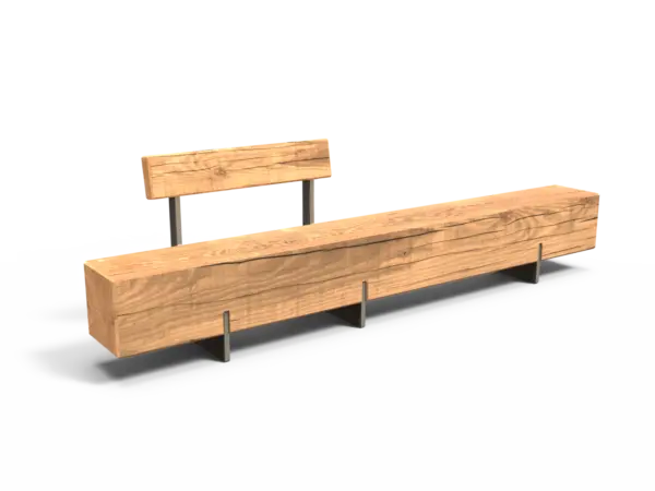 Rendering Pure Einzelsitz mit Rückenlehne (3000) Parkbänke Grijsen