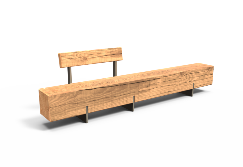 Rendering Pure Einzelsitz mit Rückenlehne (3000) Parkbänke Grijsen