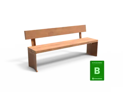 Productrender Quadrat Eco enkelzits met rugleuning Grijsen label B