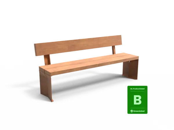 Productrender Quadrat Eco enkelzits met rugleuning Grijsen label B