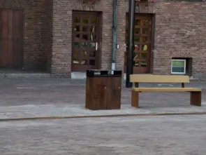 Buitenbank Quadrat enkelzits met rugleuning