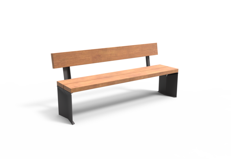 Product render Quadrat single seat with backrest grijsen
