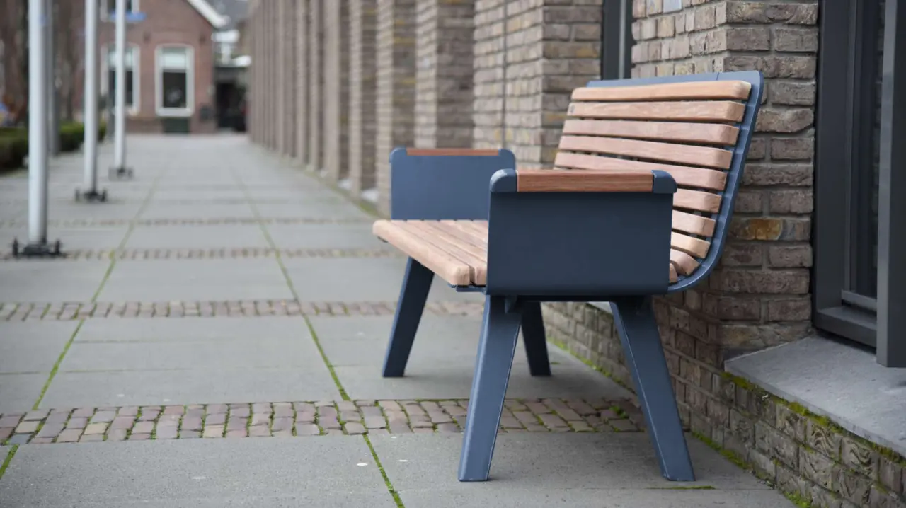 Buitenbank Retro enkelzits met rugleuning