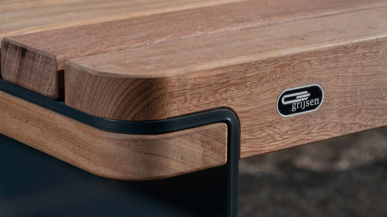 Buitenbank Rondure dubbelzits met rugleuning detail 1