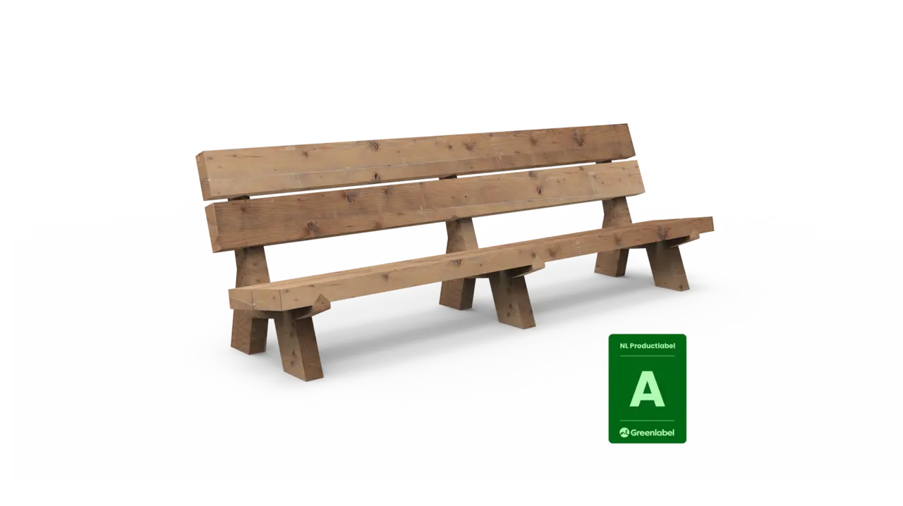 Buitenbank Vista enkelzits met rugleuning productrender