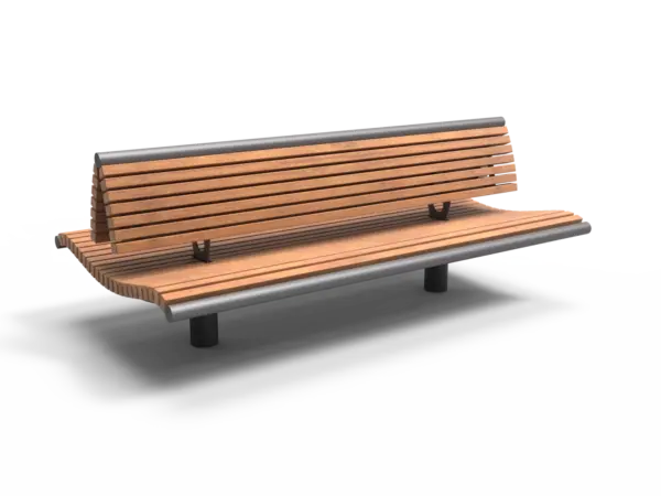 Product render Wenters double seat with backrest wood Grijsen