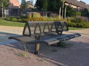 Buitenbank Wenters dubbelzits met rugleuning staal