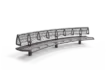 Productrender Wenters enkelzits met rugleuning staal Buitenbanken Grijsen render gris LR