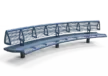 Productrender Wenters enkelzits met rugleuning staal Buitenbanken Grijsen render blue LR