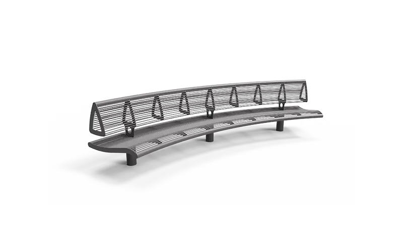 Productrender Wenters enkelzits met rugleuning staal Buitenbanken Grijsen render gris LR