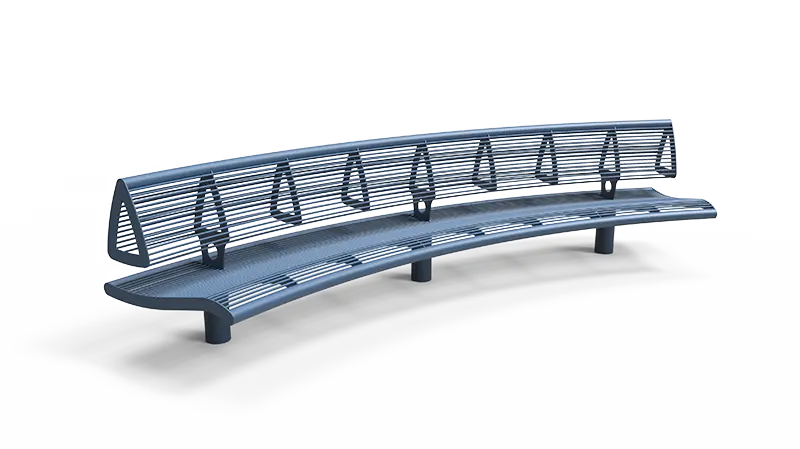 Productrender Wenters enkelzits met rugleuning staal Buitenbanken Grijsen render blue LR