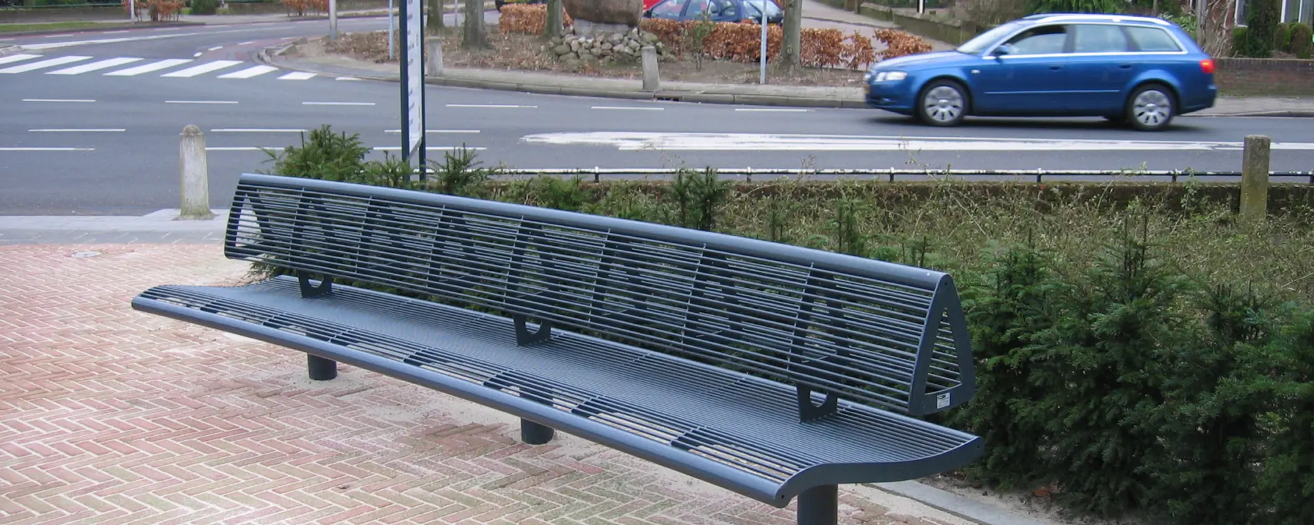 Buitenbank straatmeubilair wenters staal enkelzijdig met rugleuning