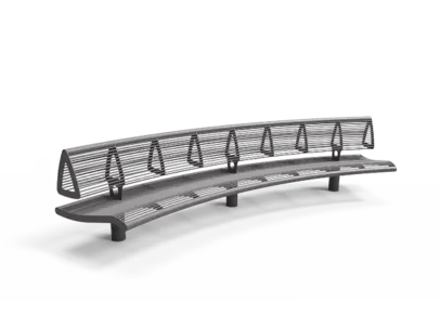 Productrender Wenters enkelzits met rugleuning staal Buitenbanken Grijsen render gris LR