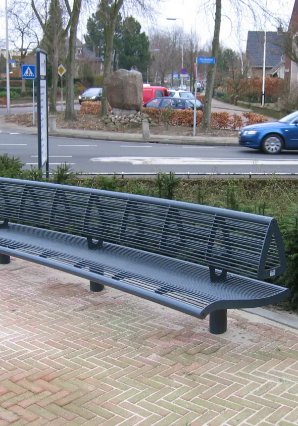 Buitenbank straatmeubilair wenters staal enkelzijdig met rugleuning