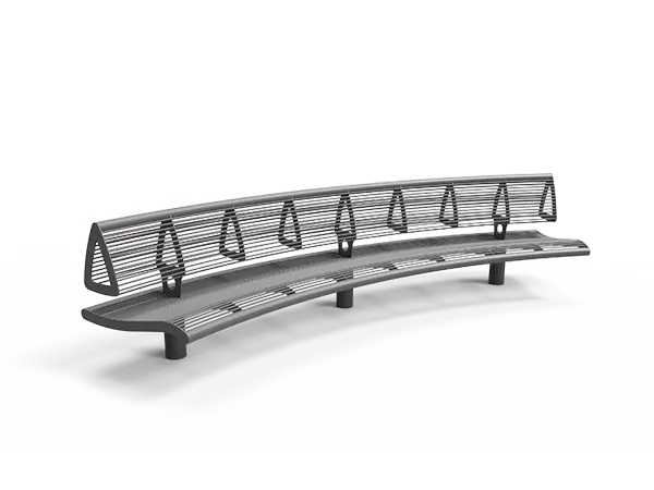 Productrender Wenters enkelzits met rugleuning staal Buitenbanken Grijsen render gris LR
