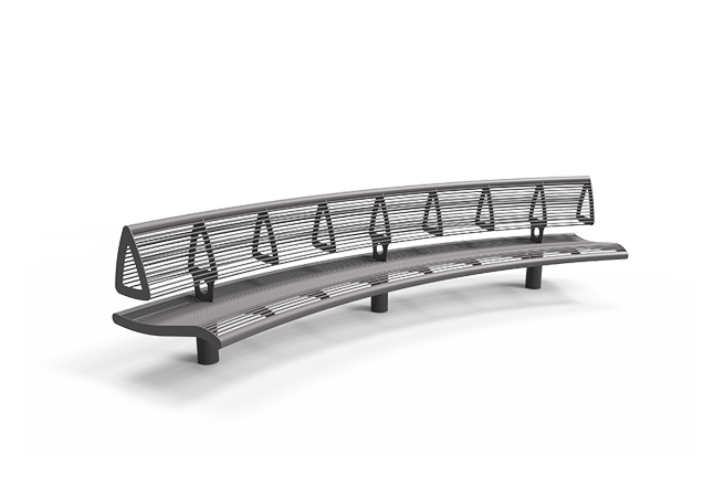 Productrender Wenters enkelzits met rugleuning staal Buitenbanken Grijsen render gris LR