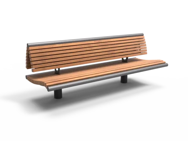 Buitenbank Wenters enkelzits met rugleuning hout productrender