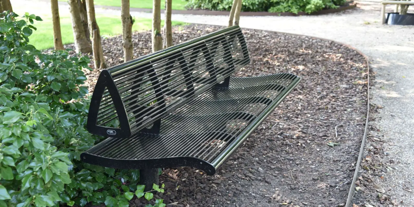 Wenters Einzelsitz mit Rückenlehne (Stahl) Parkbänke Grijsen Stadtmöbel