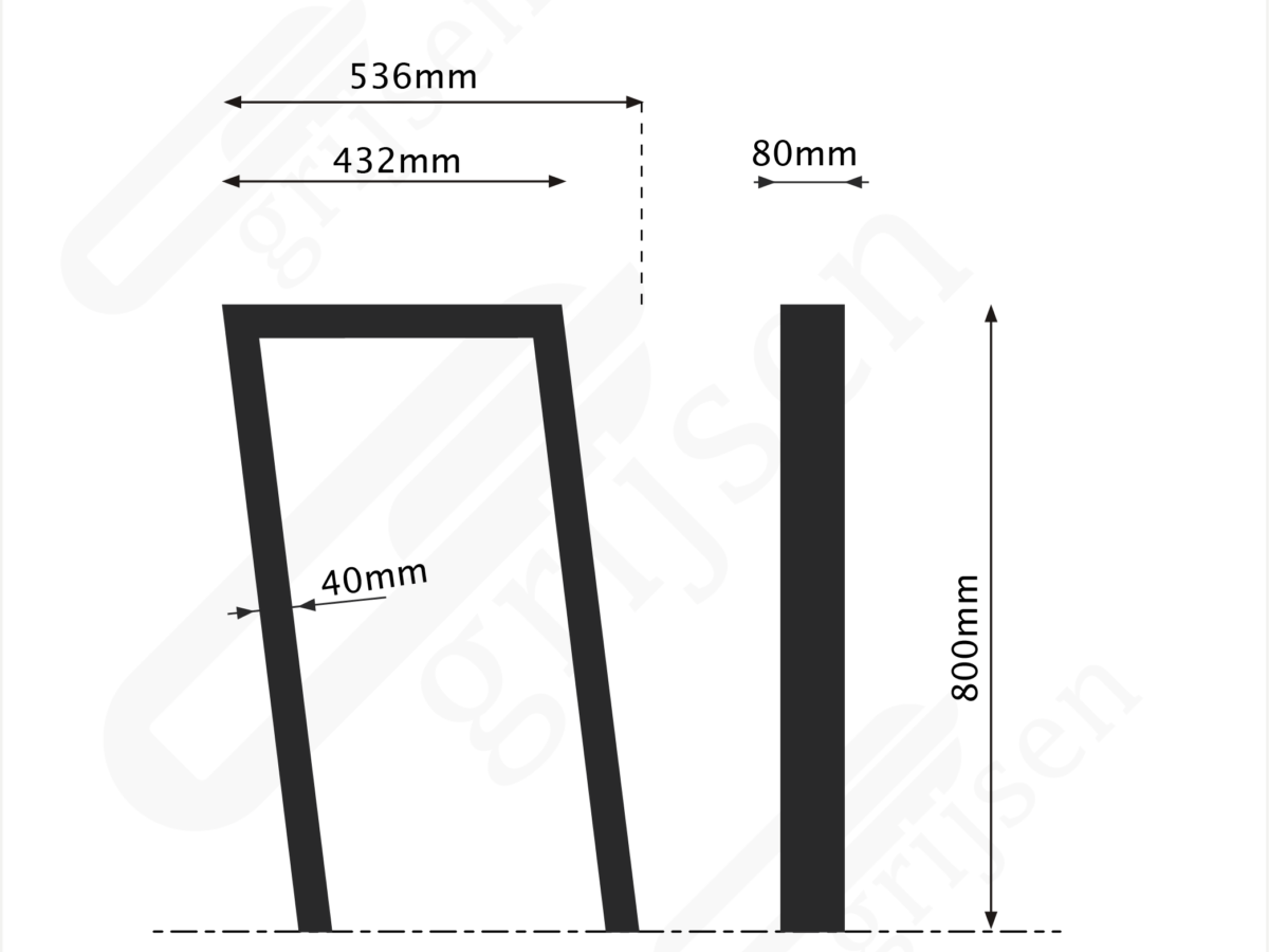 Fietsbeugel Cubic I (530) maattekening