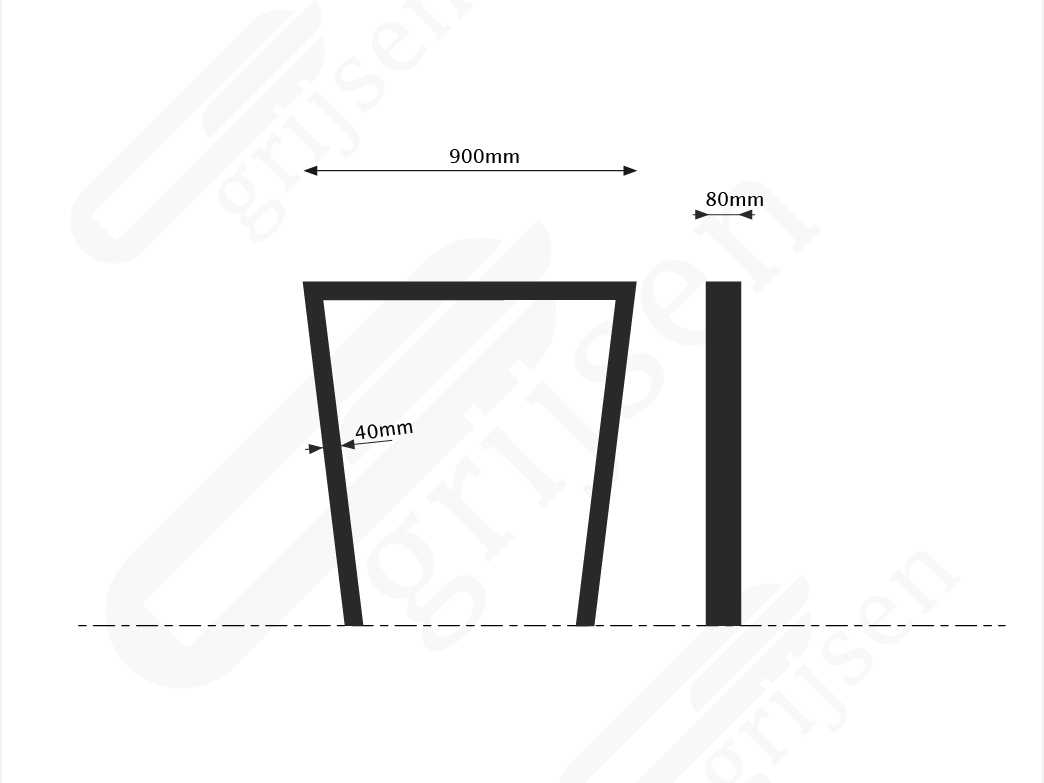 Fietsbeugel Cubic II (900) maattekening