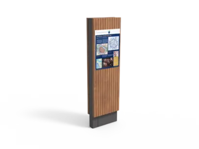 Informatiezuil Houten zuil productrender