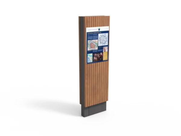 Informatiezuil Houten zuil productrender