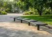 Parkbank Maßanfertigung Buitenbanken Serie Wenters Grijsen 14 Park- und Stadtmobiliar