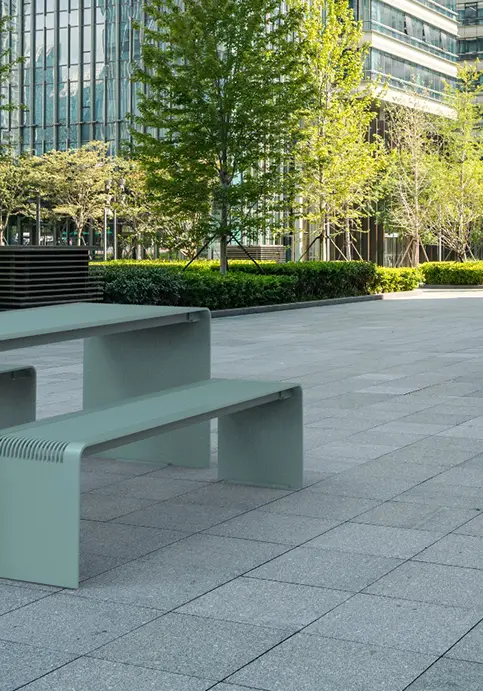 Bend Picknickset Stahl Parkbank Grijsen Stadtmöbel