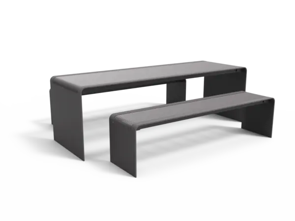 Rendering Bend Picknickset (Stahl) Parkbank Grijsen Stadtmöbel