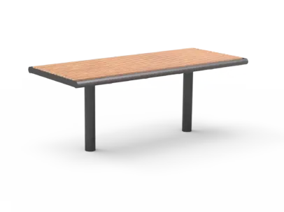 Productrender Cruzado tafel hout Tafel Grijsen onder maaiveld