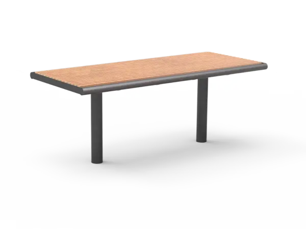 Productrender Cruzado tafel hout Tafel Grijsen onder maaiveld