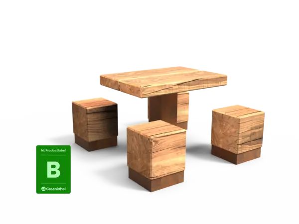 Produktrender Pure Cortenstahl Picknicksets für den öffentlichen Raum Grijsen Stadtmöbel