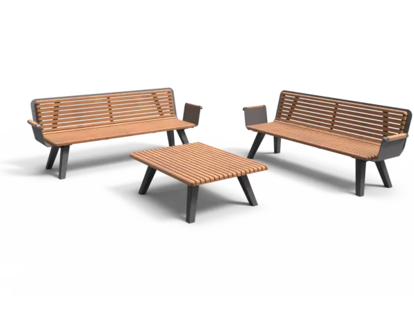 Rendering Picknickset Retro Lounge Außenbereich Grijsen Stadtmöbel
